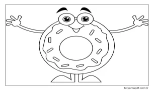 Mutlu Donut Boyama Sayfası