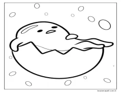 Mutlu Gudetama Boyama Sayfası
