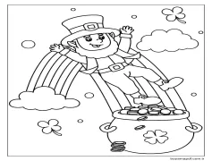 Mutlu Leprikon çizimi Boyama Sayfası