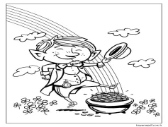 Mutlu Leprikon Dans Ediyor'u çizin Boyama Sayfası