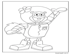 Mutlu Sandy Cheeks Boyama Sayfası