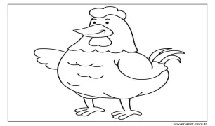 Mutlu Tavuk Boyama Sayfası