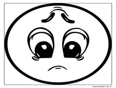 Mutsuz Boyama Sayfaları Duygular Boyama Sayfası