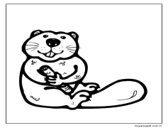 Neşeli Kunduz Boyama Sayfası