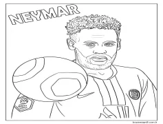 Neymar Renklendirmek İçin Boyama Sayfası