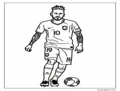 Neymar Ücretsiz Boyama Sayfası