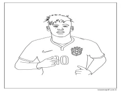 Neymar Ücretsiz Çocuklar İçin Boyama Sayfası