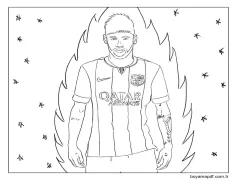 Neymar Ücretsiz Yazdırılabilir Boyama Sayfası