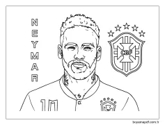 Neymar Yazdırılabilir Resim Boyama Sayfası