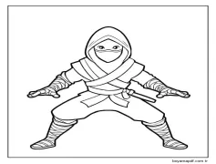 Ninja 1'i çiz Boyama Sayfası