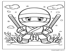Ninja 5'i çiz Boyama Sayfası