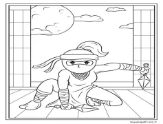 Ninja 7'i çiz Boyama Sayfası