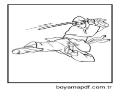 Ninja Atlama Boyama Sayfası