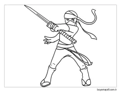 Ninja Kız Boyama Sayfası