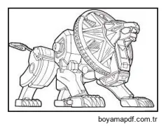 Ninja Storm Power Ranger'ın Serin Aslanı Boyama Sayfası