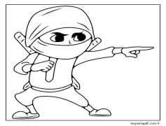 Ninja'yı güçlü çiz Boyama Sayfası