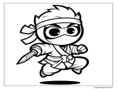 Ninja'yı komik çiz Boyama Sayfası