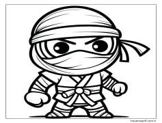 Ninja'yı mutlu çizimi Boyama Sayfası
