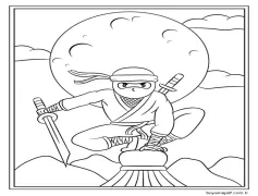 Ninja'yı ücretsiz yazdırılabilir Boyama Sayfası