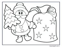 Noel Baba'nın büyük çanı. Boyama Sayfası