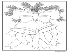 Noel'de çanların çalması herkesi mutlu eder. Boyama Sayfası