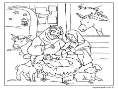 Noel Doğum Sahnesi Boyama Sayfası