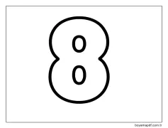 Normal numara 8 Boyama Sayfası