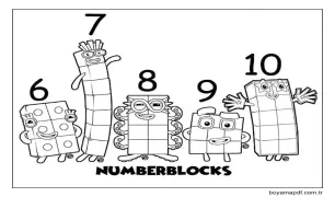 Numberblocks Ücretsiz Boyama Sayfası