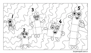Numberblocks Yazdırılabilir Ücretsiz Boyama Sayfası