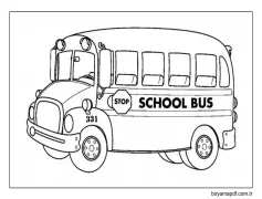 Okul Otobüsü Boyama Sayfası