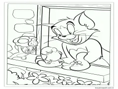 Ördek ile Tom ve Jerry Boyama Sayfası