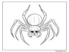 Örümcek Halloween'de Boyama Sayfası