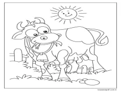 Ot Yiyen Inek Boyama Sayfası