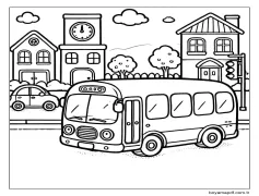 Otobüs 7 Boyama Sayfası