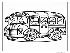 Otobüs 8 Boyama Sayfası