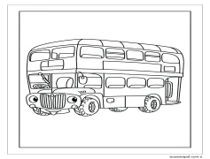 Otobüs çizgi Film Boyama Sayfası
