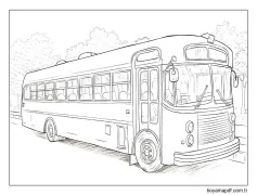 Otobüs çizimi temel kolay Boyama Sayfası
