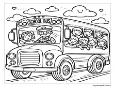 Otobüs Kolay Çiz Boyama Sayfası