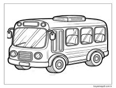 Otobüs Yazdırılabilir Çizim Boyama Sayfası