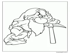 özgür Cüce karakter Grumpy Pamuk Prenses'ten Boyama Sayfası