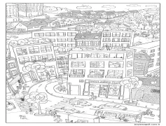 Özgür güzel şehir Boyama Sayfası