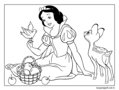 Pamuk Prenses Disney Prensesi Boyama Sayfası