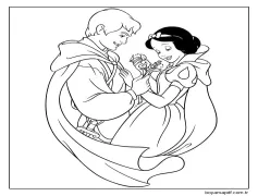 Pamuk Prenses ile Prens Boyama Sayfası