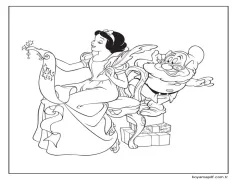 Pamuk Prenses Noel'de Boyama Sayfası