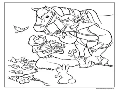 Pamuk Prenses Prensle Tanışıyor Boyama Sayfası