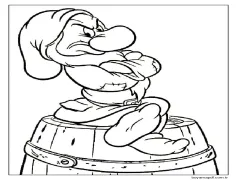 Pamuk Prenses'teki huysuz cüce karakteri Boyama Sayfası