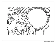 Pamuk Prenses'ten Kötü Kraliçe Ücretsiz Boyama Sayfası