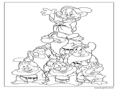 Pamuk Prenses'ten Yedi Cüceler Boyama Sayfası