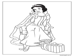 Pamuk Prenses ve Bir Hediye Boyama Sayfası