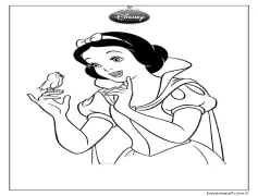 Pamuk Prenses ve Bir Kuş Boyama Sayfası